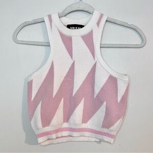 SER.O.YA Pink and White Crop Top